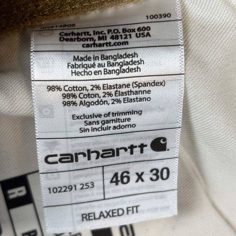 Carhartt Rugged Flex Relaxed Fit Canvas Work Pant Mens 46x30 Workwear BN2291-M - Picture 8 of 12